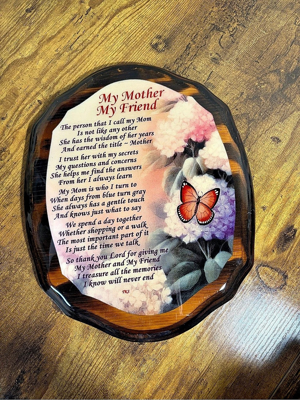 Floral Mother & Friend Plaque Decor Vintage Wood Wall Art